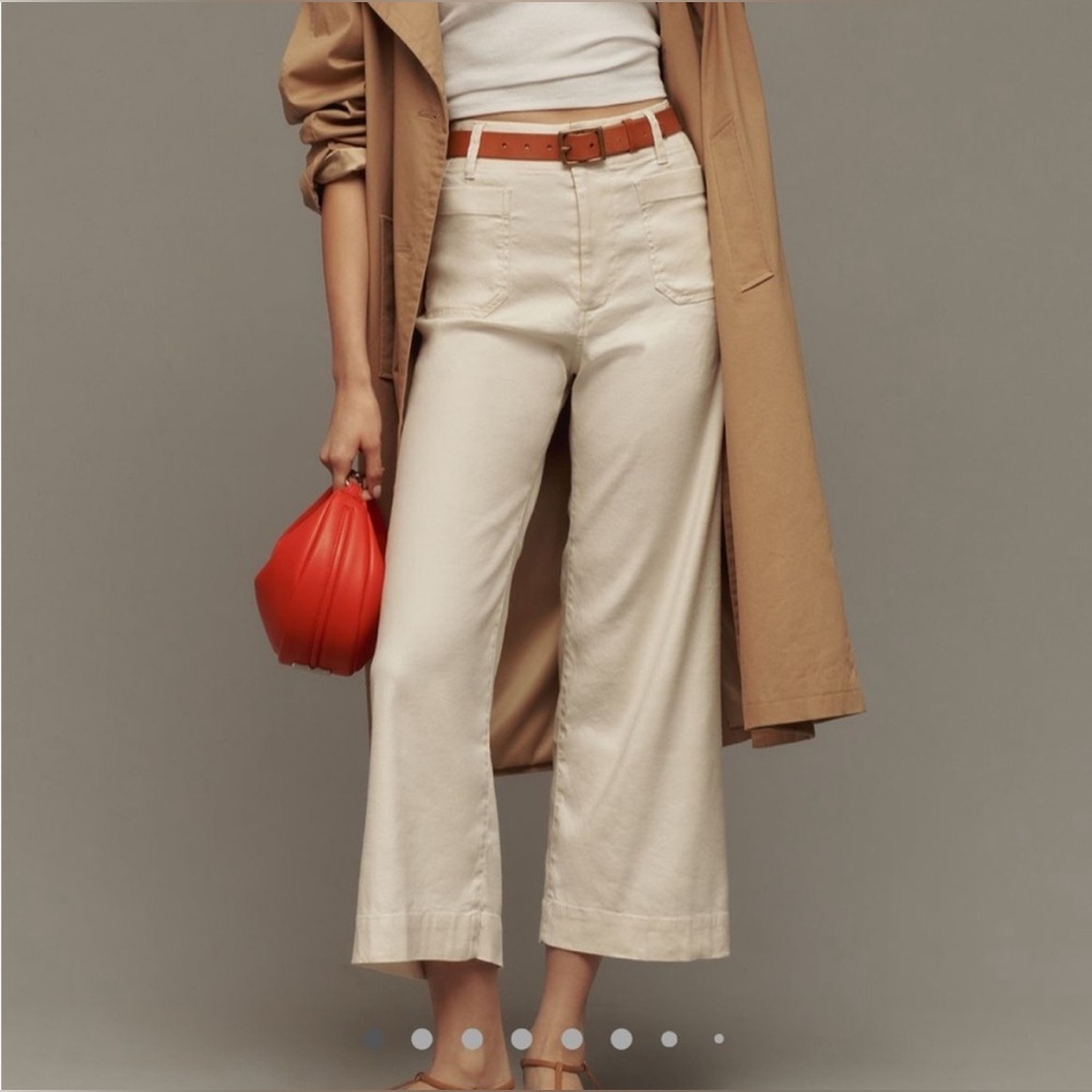 NWT Maeve the Colette Linen Blend Cropped Wide Leg Pants